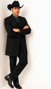 Men's Black Long  Fashion Dress Zoot suit