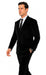 Tazzio Men’s Black Velvet Suit – Slim Fit 2-Piece Formal Peak Lapel