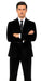 Tazzio Men’s Black Velvet Suit – Slim Fit 2-Piece Formal Peak Lapel