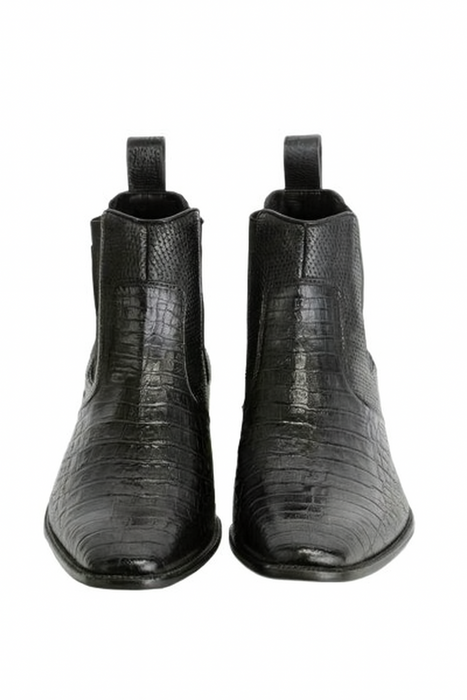 Men's Black Vestigium Boots Genuine Caiman Belly Chelsea Boots