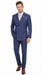 Men’s Blue Plaid Double-Breasted Suit – Side-Vented Wedding, Business and Formal Suit