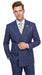 Men’s Blue Plaid Double-Breasted Suit – Side-Vented Wedding, Business and Formal Suit