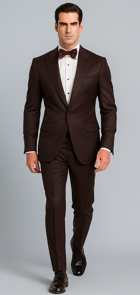 Men's Brown Western Slim Fit Cowboy Tuxedo Suit with 1-Button Front Closure and Peak Lapel – Wide Lapel Western Formal Suit - Traje Para Hombre - Image 4