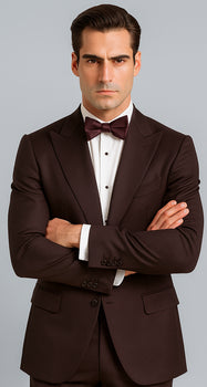 Men's Brown Western Slim Fit Cowboy Tuxedo Suit with 1-Button Front Closure and Peak Lapel – Wide Lapel Western Formal Suit - Traje Para Hombre - Image 5