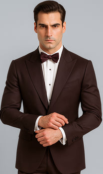 Men's Brown Western Slim Fit Cowboy Tuxedo Suit with 1-Button Front Closure and Peak Lapel – Wide Lapel Western Formal Suit - Traje Para Hombre - Image 6