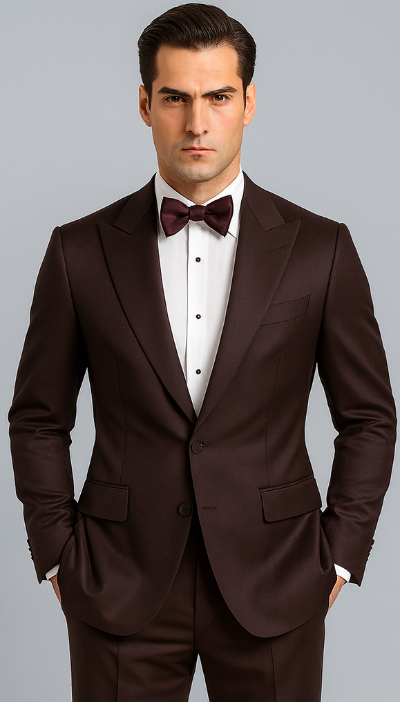 Men's Brown Western Slim Fit Cowboy Tuxedo Suit with 1-Button Front Closure and Peak Lapel – Wide Lapel Western Formal Suit - Traje Para Hombre - Image 8