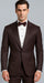 Men's Brown Western Slim Fit Cowboy Tuxedo Suit with 1-Button Front Closure and Peak Lapel – Wide Lapel Western Formal Suit - Traje Para Hombre
