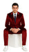Men’s Velvet Burgundy Suit – Slim Fit 2-Piece Formalwear Set by Tazzio