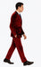 Men’s Velvet Burgundy Suit – Slim Fit 2-Piece Formalwear Set by Tazzio