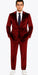 Men’s Velvet Burgundy Suit – Slim Fit 2-Piece Formalwear Set by Tazzio