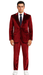 Men’s Velvet Burgundy Suit – Slim Fit 2-Piece Formalwear Set by Tazzio