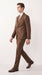 Men’s Chestnut Brown 3-Piece Suit – Two-Button Wedding, Business and Formal Suit with Vest Modern Fit