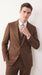 Men’s Chestnut Brown 3-Piece Suit – Two-Button Wedding, Business and Formal Suit with Vest Modern Fit