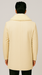 Men’s Cream Double-Breasted Peacoat Overcoat with Faux Fur Shawl Collar – Alberto Nardoni Wool Collection