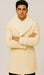 Men’s Cream Double-Breasted Peacoat Overcoat with Faux Fur Shawl Collar – Alberto Nardoni Wool Collection