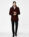 Men'S Designer Men'S Wool Men'S Peacoat Sale Wool Fabric Double Breasted Style Coat For Men Dark Burgundy
