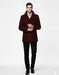 Men'S Designer Men'S Wool Men'S Peacoat Sale Wool Fabric Double Breasted Style Coat For Men Dark Burgundy