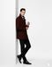 Men'S Designer Men'S Wool Men'S Peacoat Sale Wool Fabric Double Breasted Style Coat For Men Dark Burgundy
