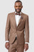 EJ Samuel Modern Fit Sharkskin Suit in Rust Brown