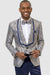 Men's EJ Samuel Blue & Gold Metallic Wave Shawl Tux Jacket