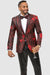 EJ Samuel Men's Red & Black Floral Wave Pattern Tuxedo
