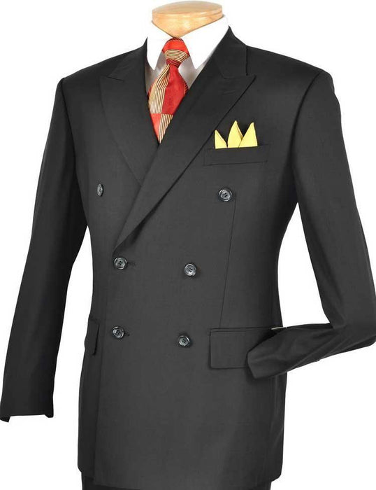 Black Double Breasted Regular Fit Suit