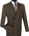 Brown Double Breasted Regular Fit Suit