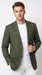Men’s Green Windowpane Blazer – Two-Button Plaid Sport Coat for Weddings, Business and Modern Fit