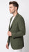 Men’s Green Windowpane Blazer – Two-Button Plaid Sport Coat for Weddings, Business and Modern Fit