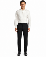 Men’s Ivory Cream Off White  Pleated Tuxedo Dress Shirt | French Cuff Formal Wedding Shirt