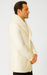 Men’s Ivory Double-Breasted Peacoat Overcoat with Faux Fur Shawl Collar – Alberto Nardoni Wool Collection