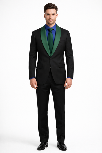 Men’s Modern-Fit Suit – Shawl Lapel Formal Wedding Blazer