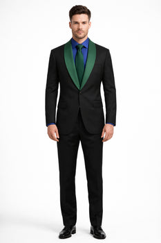 Men’s Modern-Fit Suit – Shawl Lapel Formal Wedding Blazer