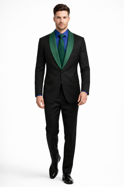 Men’s Modern-Fit Suit – Shawl Lapel Formal Wedding Blazer