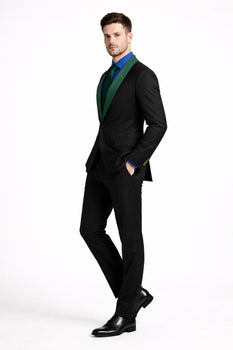 Men’s Modern-Fit Suit – Shawl Lapel Formal Wedding Blazer