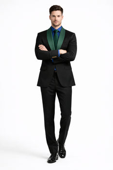 Men’s Modern-Fit Suit – Shawl Lapel Formal Wedding Blazer
