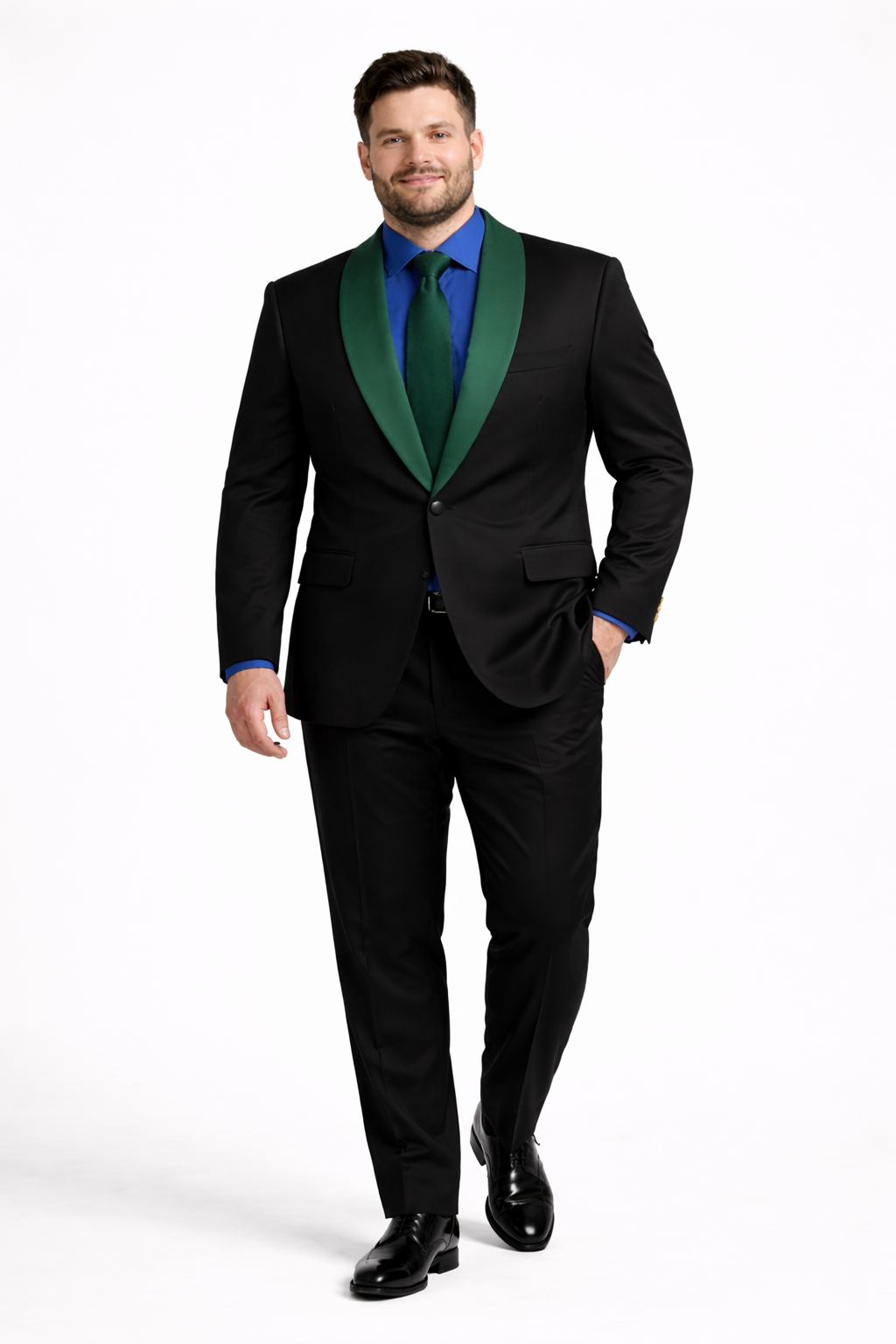 Men’s Modern-Fit Suit – Shawl Lapel Formal Wedding Blazer