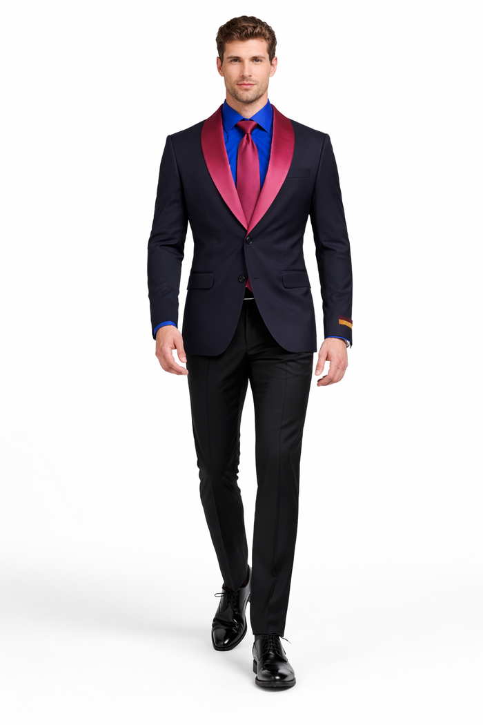 Men’s Modern-Fit Suit – Shawl Lapel Formal Wedding Blazer