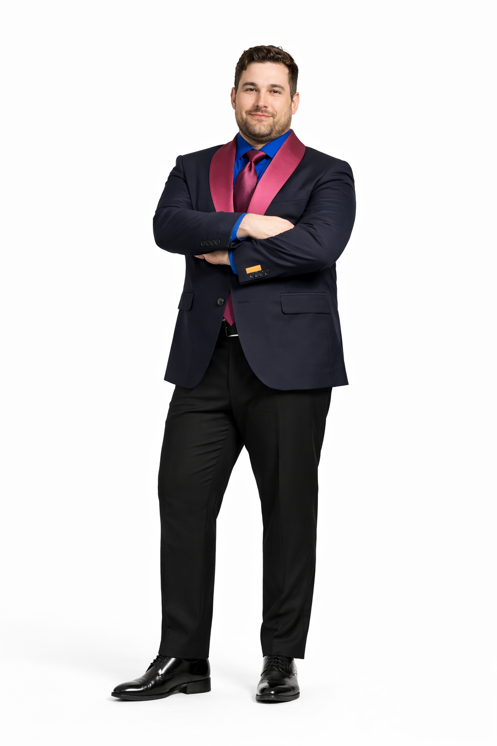 Men’s Modern-Fit Suit – Shawl Lapel Formal Wedding Blazer