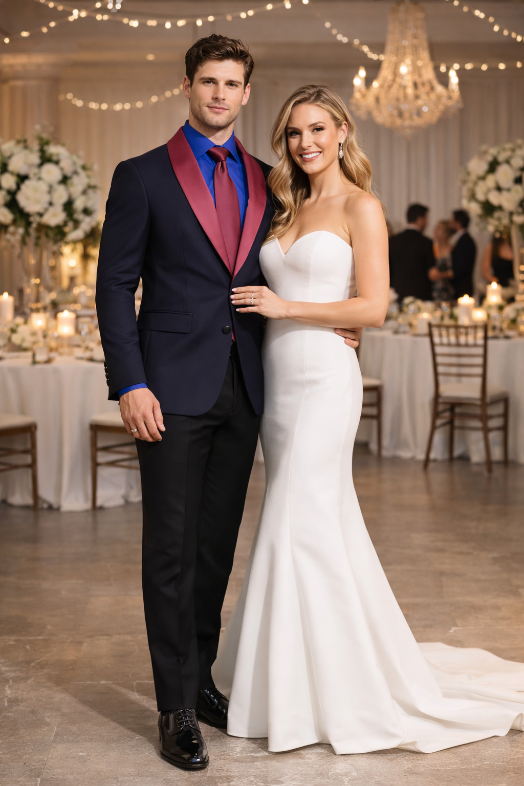Men’s Modern-Fit Suit – Shawl Lapel Formal Wedding Blazer