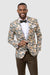 Men's Modern One-Button Hex Blazer in Olive & Beige by EJ Samuel