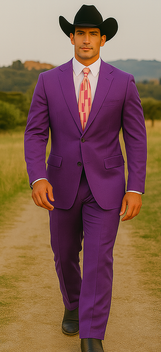 Men's Multi-Stage Party Cheap Priced Business Suit Clearance Sale Collection Purple Slim Fitted