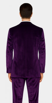 Men’s Royal Purple Velvet Suit – 2-Piece Slim Fit Tuxedo Style Formalwear by Tazzio