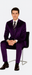 Men’s Royal Purple Velvet Suit – 2-Piece Slim Fit Tuxedo Style Formalwear by Tazzio
