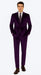 Men’s Royal Purple Velvet Suit – 2-Piece Slim Fit Tuxedo Style Formalwear by Tazzio