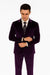 Men’s Royal Purple Velvet Suit – 2-Piece Slim Fit Tuxedo Style Formalwear by Tazzio