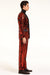 Men’s Red Sequin Tuxedo Suit with Black Lapel – Luxury Slim Fit Blazer and Pants Set Matching