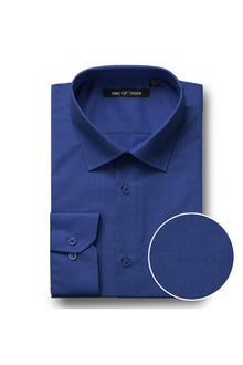 Men's Royal Blue Classic Fit Spread Collar Dress Shirt