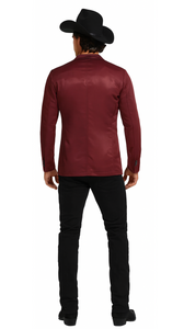 Men's Slim Fit Western Blazer Sport Coats Burgundy Sacos Vaqueros Para Hombre