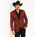 Men's Slim Fit Western Blazer Sport Coats Burgundy Sacos Vaqueros Para Hombre